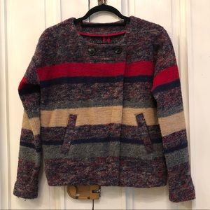 Boiled wool cardigan